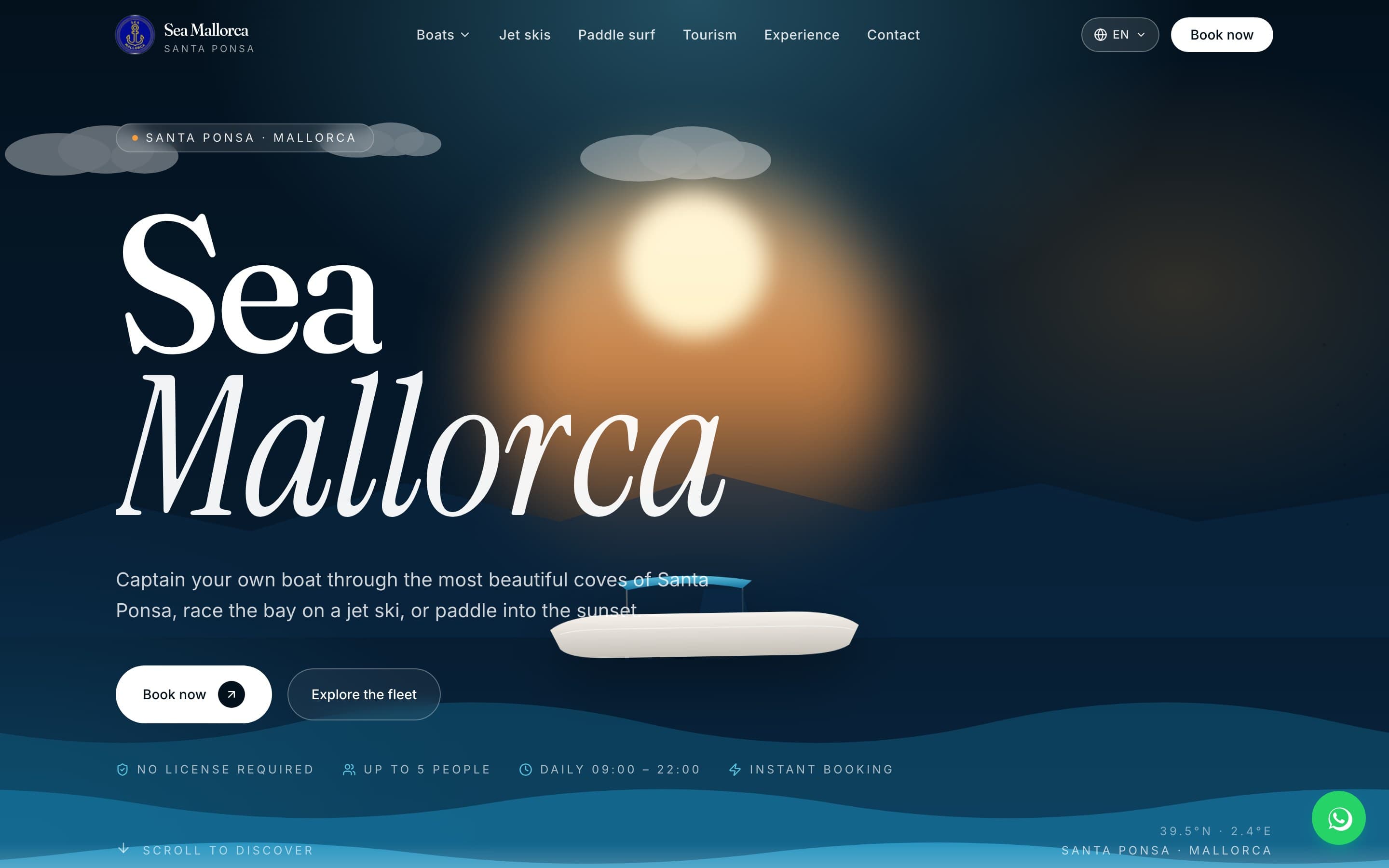 Captura de la web Sea Mallorca, proyecto para un cliente de Santa Ponsa